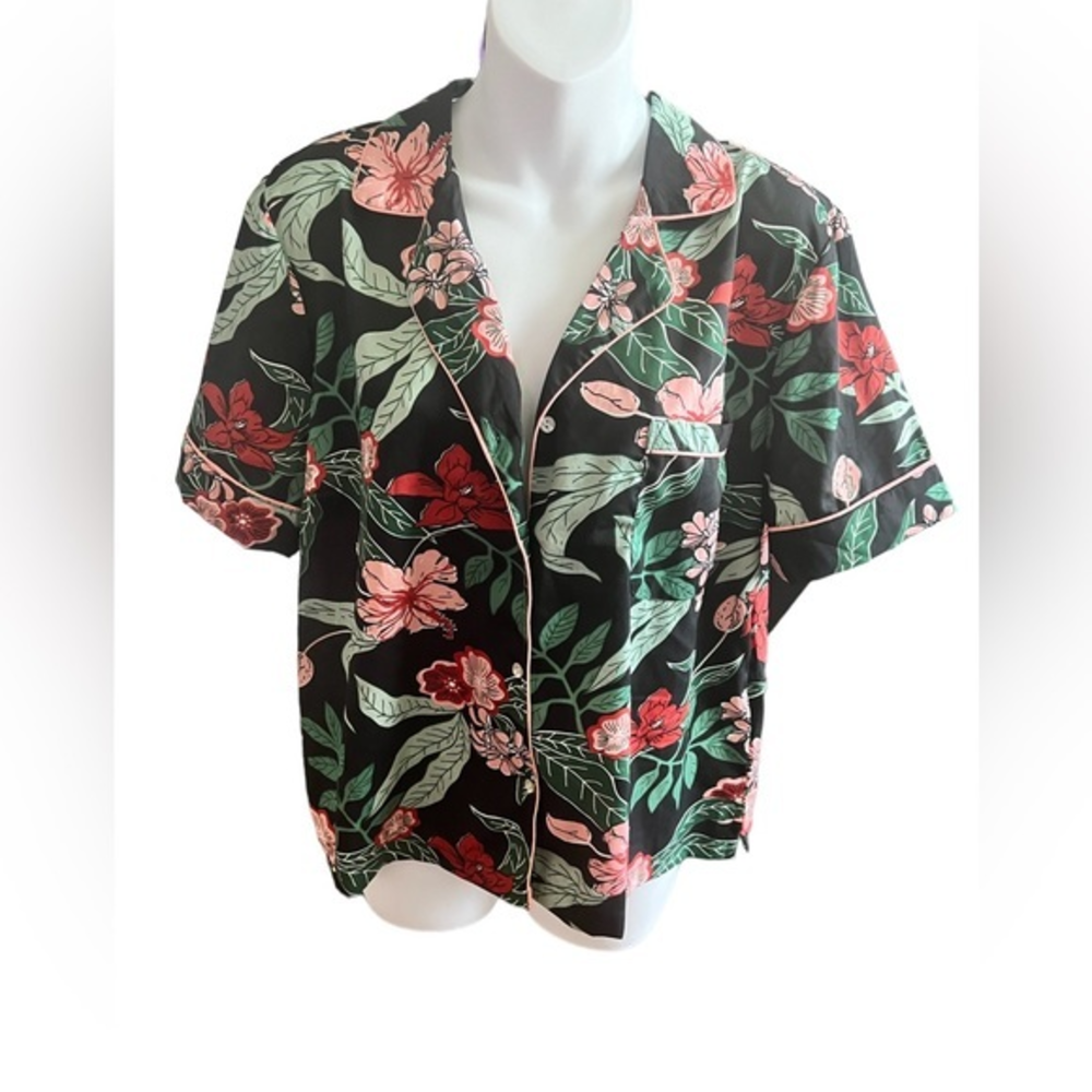 Cynthia Rowley Sleepwear Black Floral‎ Matching Pajamas L